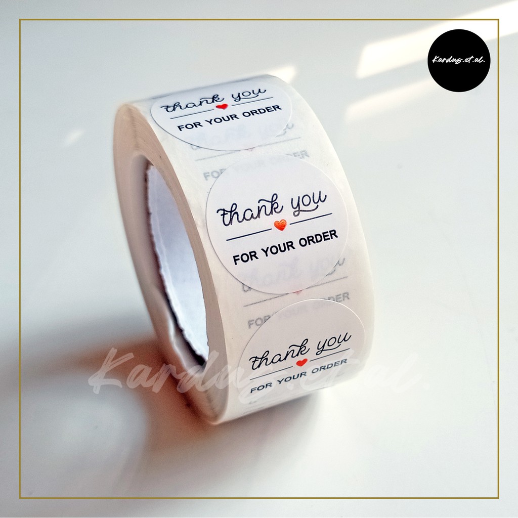 

Stiker Thank you 'For Your Order with Love' | 2,5 cm/25mm