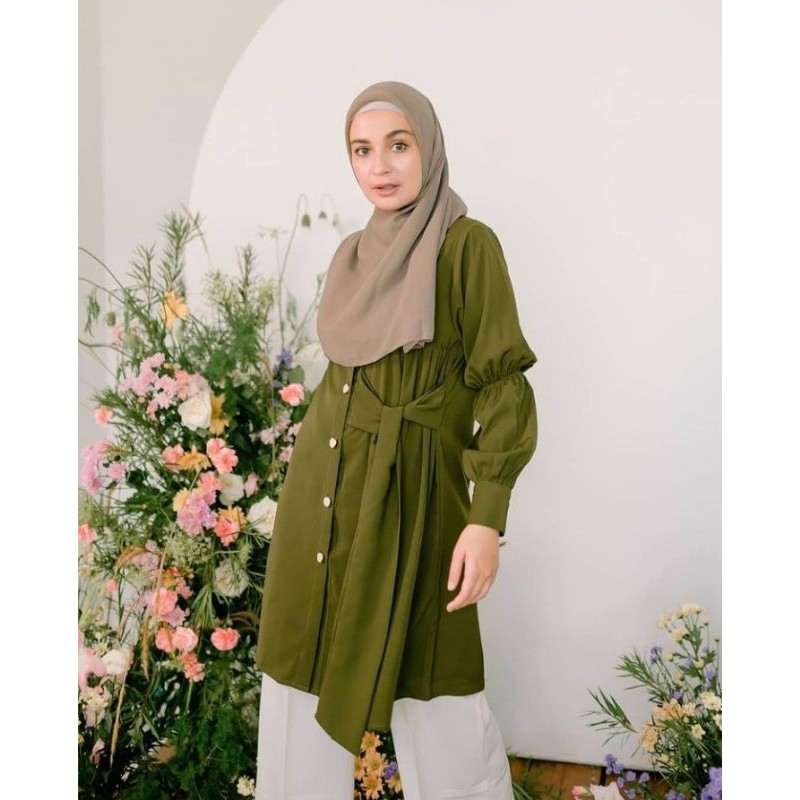 Gianina tunic army size M by zashi.id