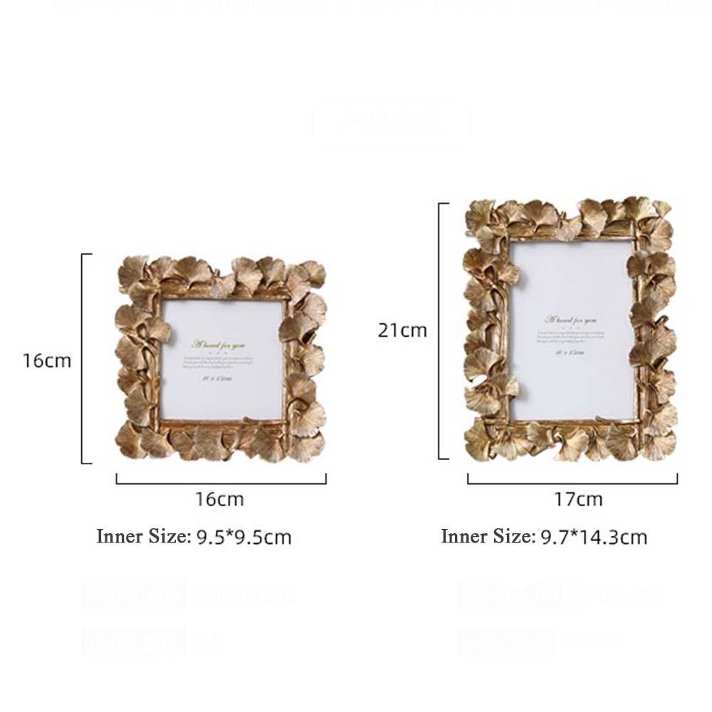 Frame Foto Agustina 4per6inch Resin Ginkgo Daun Dekorasi Meja Pernikahan Perlengkapan Pesta