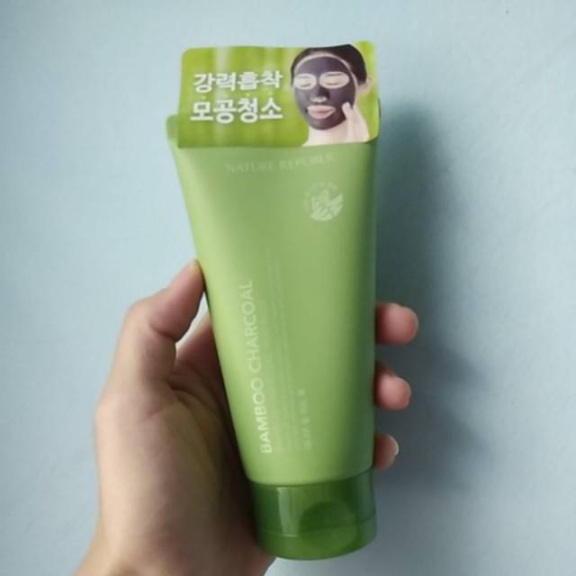 CUCI GUDANG Nature republic bamboo charcoal mud pack - FREE NOSE PAD (original)