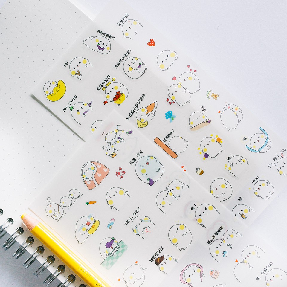 

WHITE PUFFY FRIEND DIARY DECO STICKERS