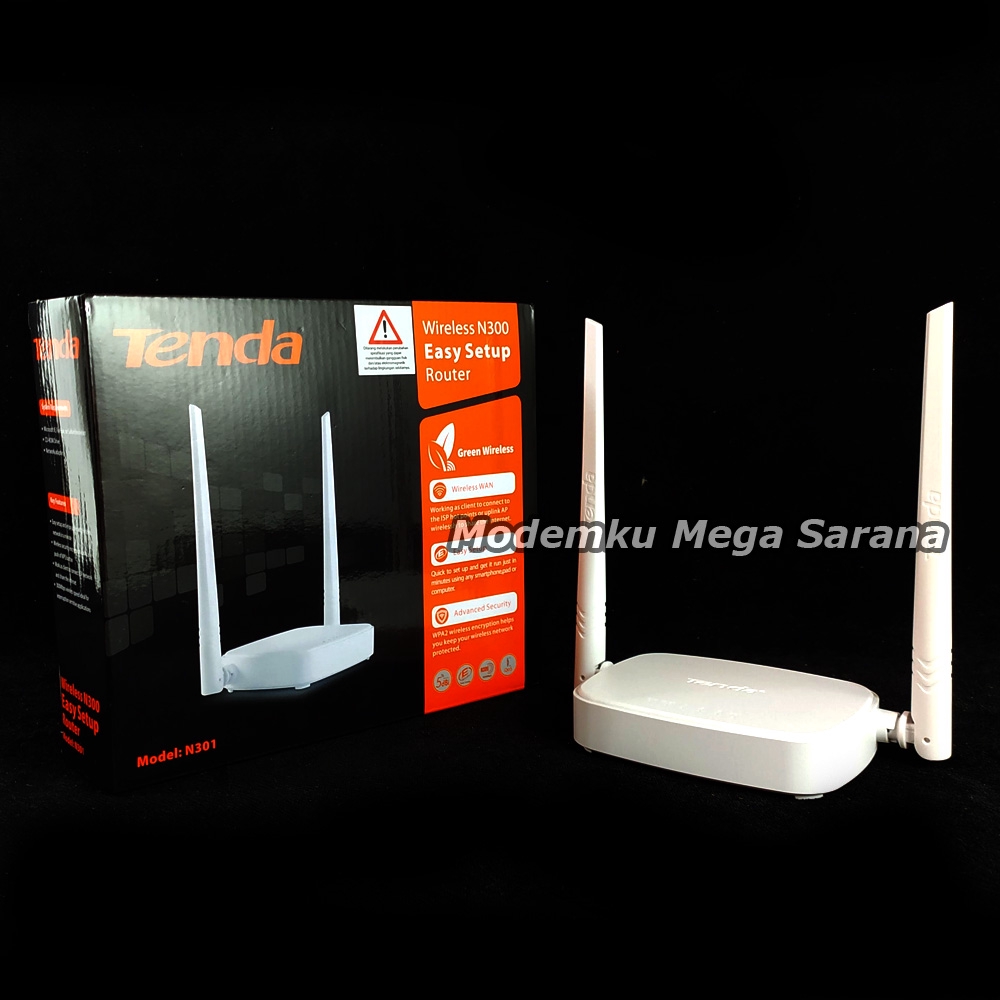 Tenda Router N301 Wireless N300 Easy Setup 300Mbps