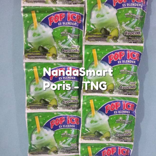 

Pop ice alpukat per renteng isi 10 sachet