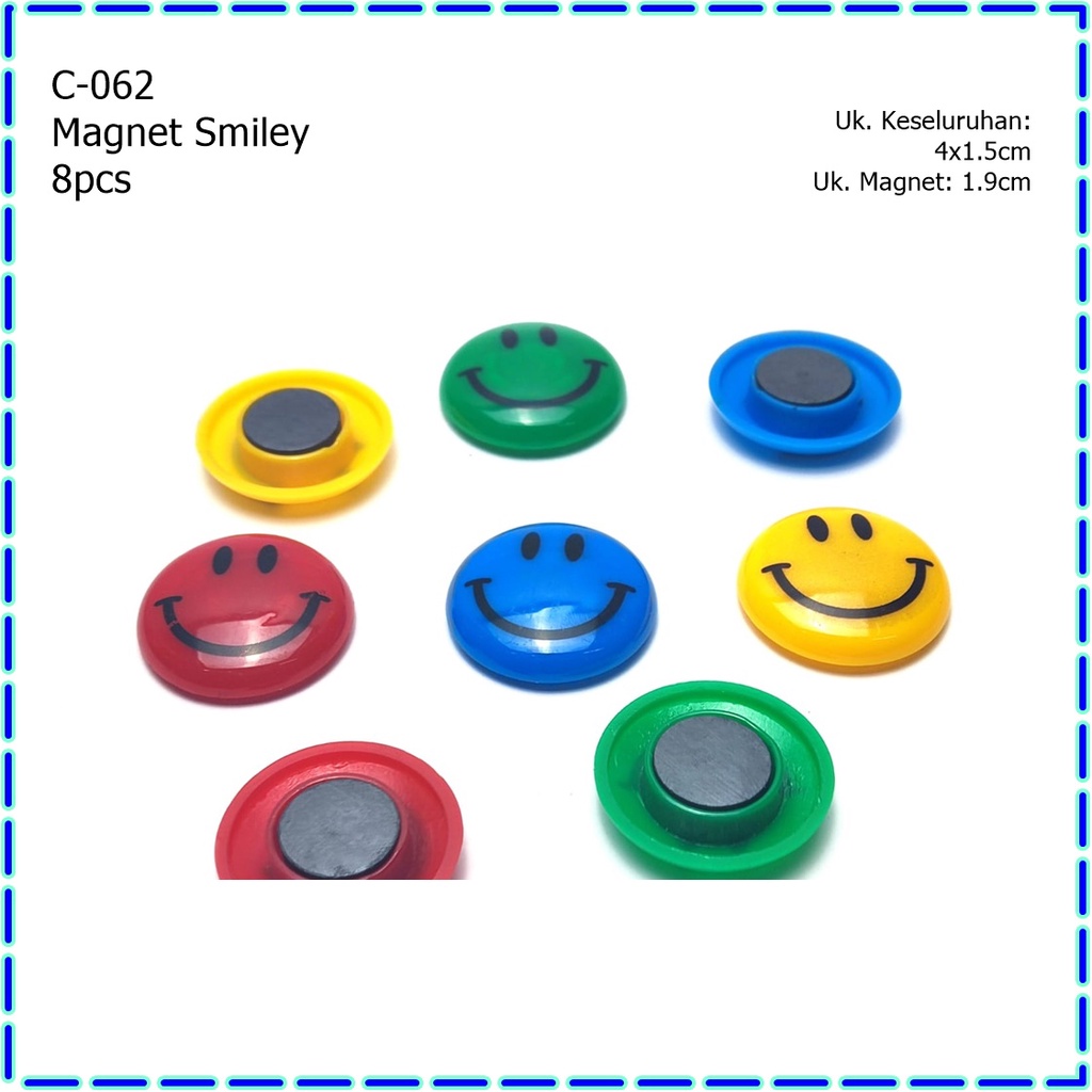 C-062 Magnet Kulkas/Magnet Mainan Smiley 8pcs