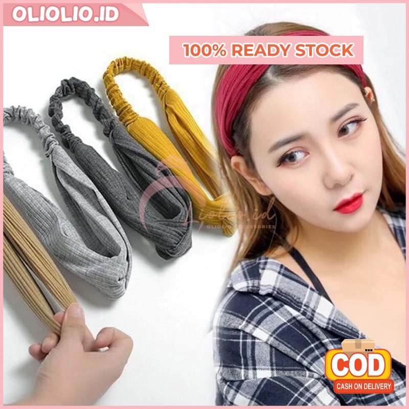 BANDO BANDANA KOREA DEWASA ANAK PEREMPUAN BERMOTIF POLOS KEKINIAN / AKSESORIES RAMBUT WANITA DEWASA 