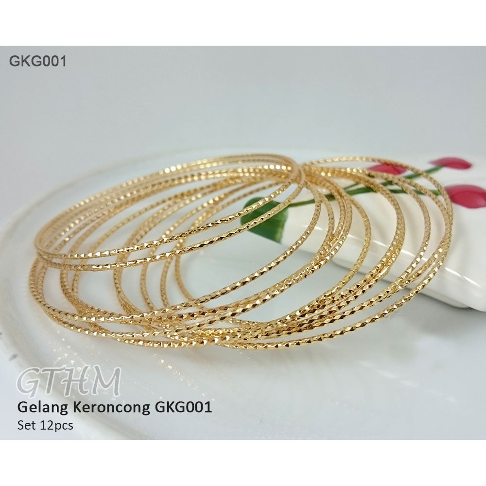 Gelang tangan wanita  Keroncong Emas set 12 GKG001