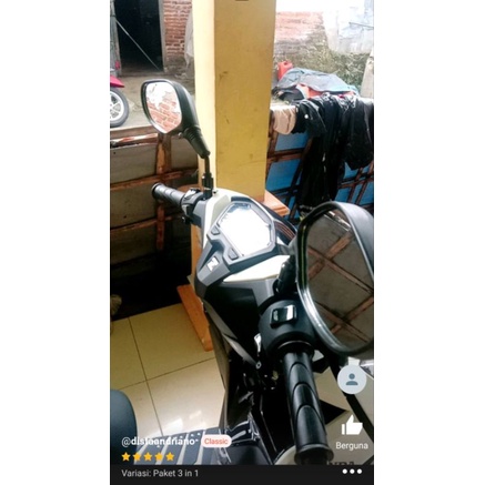 Promo paket spion click + handgrip standar Honda + Jalu stang chrome  semua motor Honda beat Vario 110/125/150 Scoopy supra Supra x 125 kharisma dll harga sepaket