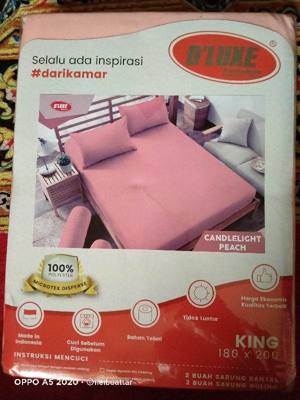 Sprei Ukuran 160x200 & 180x200 Polos Emboss Kintakun Deluxe Tinggi 20 Cm