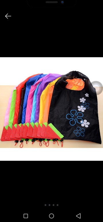 Travelmate Tas Belanja Serbaguna Lipat Strawberry Baggu Bag Bisa Jadi Besar