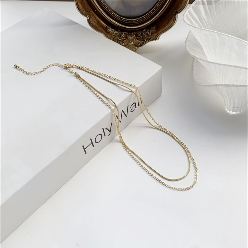 Simple Ins Style Double-layer Thin Chain Necklace Female Sweet Clavicle Chain