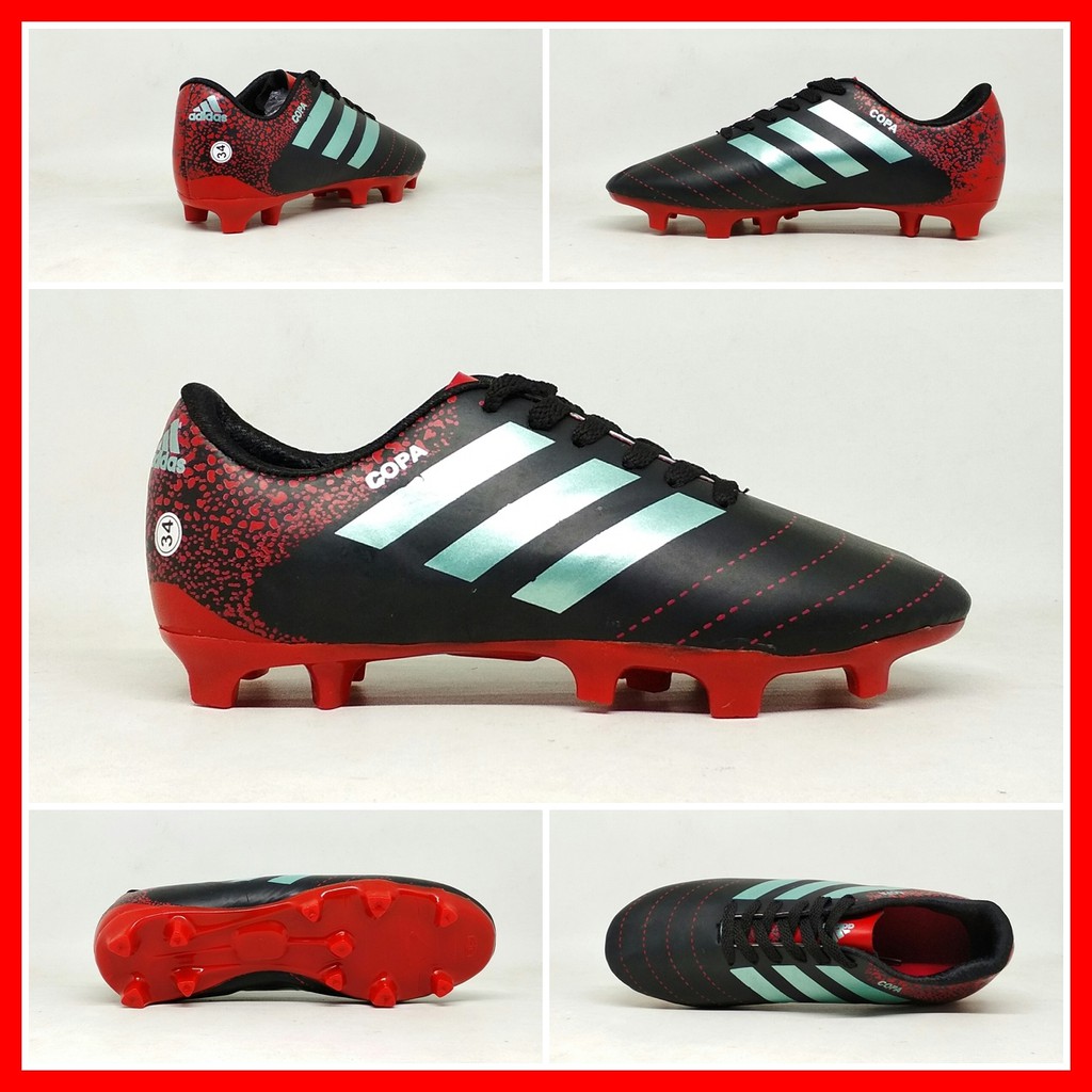 Sepatu Sepak Bola Anak Adidas Copa Hitam Merah List Silver Kids