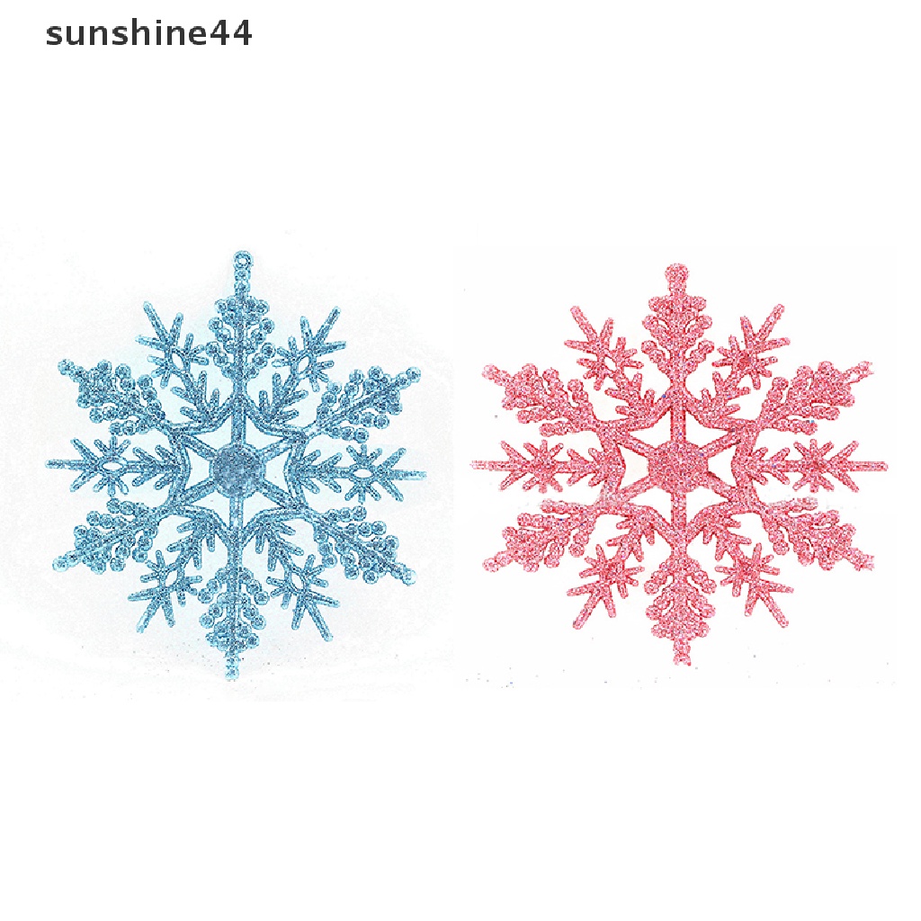 Sunshine 12pcs Hiasan Gantung Snowflake Untuk Dekorasi Pohon Natal