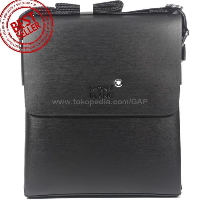 Tas Selempang Pria Kantor Casual Import Branded | Montblanc 6688 Black - Hitam Terbaik