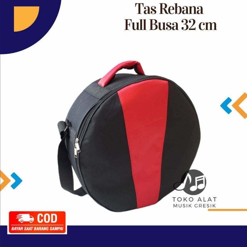 Tas Rebana Hadroh Besar Ukuran 32 cm Full busa Rebana Berkualitas