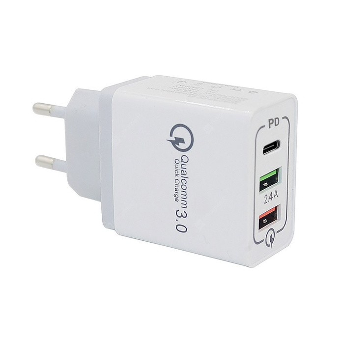 Charger Quick Charge QC 3.0 Power Delivery PD 3.0 PD/QC30W (2USB+PD)