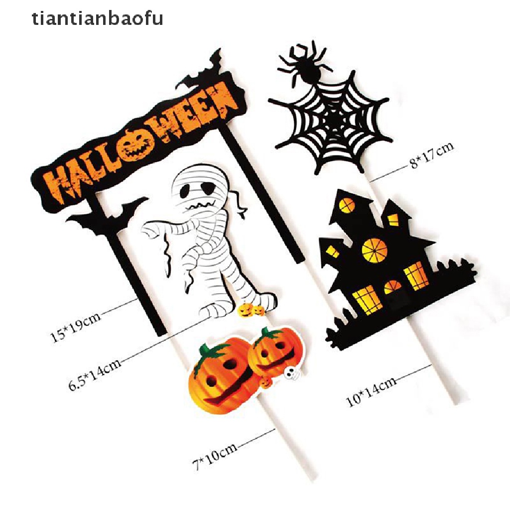 1 set Topper Kue Desain Halloween Untuk Dekorasi