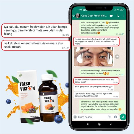 Fresh Vision - Original Multivitamin Madu Solusi Kurangi Mata Minus Mines Gatal Kemerahan &amp; Cegah Katarak 200ml