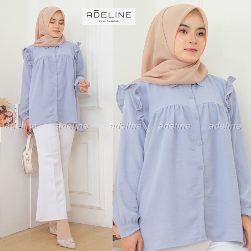 Yuka Top - Blouse Crinkle LD112 Oversize Atasan Crinkle Blouse Jumbo Busui / 387-6991