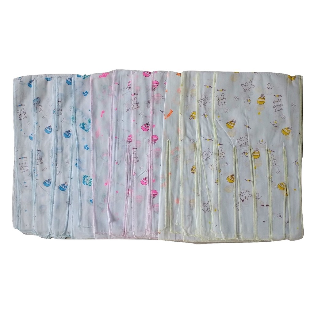 6 PCS GURITA BAYI | GURITA IKAT BAYI MAHKOTA MOTIF | GURITA IKAT