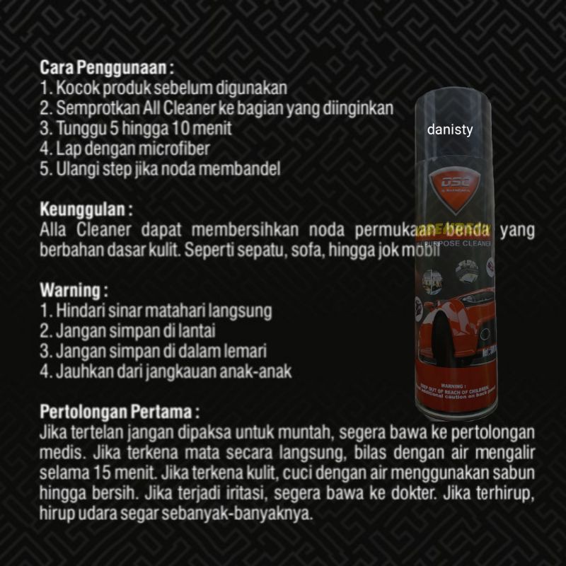 All clear foam all purpose foam 500 ml DSC pembersih jok mobil/plafon mobil/karpet mobil,interior