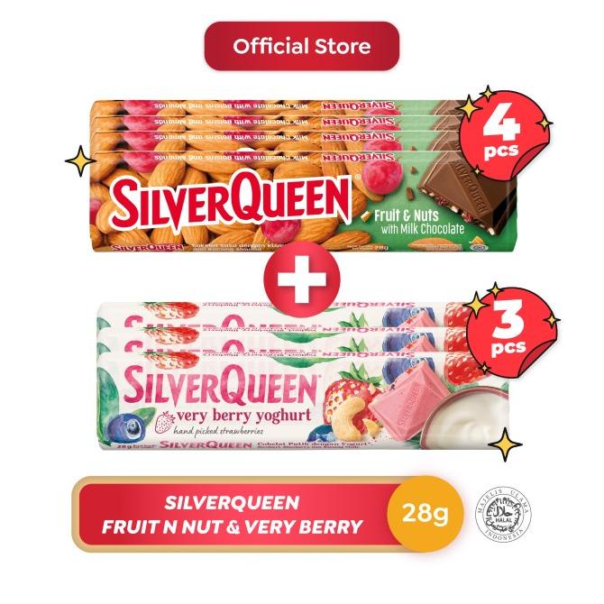 

4 Silverqueen Fruit and Nuts 28g + 3 Silverqueen Very Berry 28g