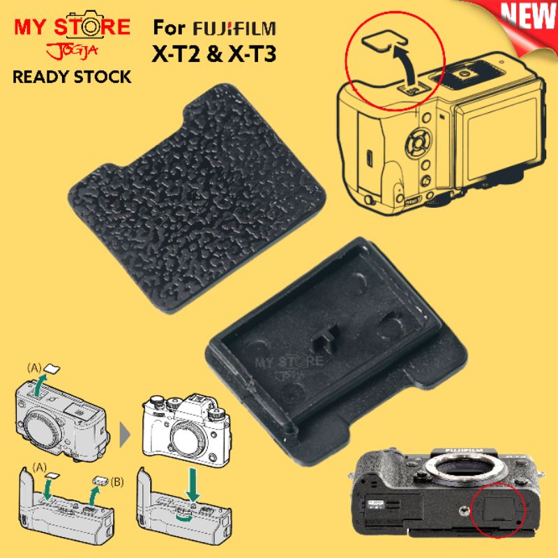 Rubber Bottom Trim Connector Cap Cover Port Karet Tutup Konektor VPB Bawah Body Camera Fujifilm X-T2