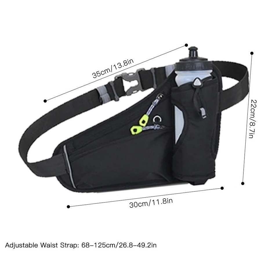 Tas Pinggang Olahraga Lari Waterproof Running Sport Bag - TMW134 - Black