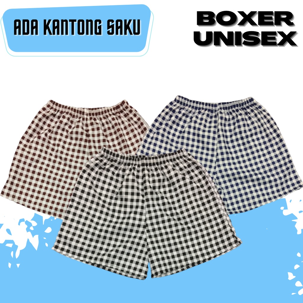 BOXER DISTRO UNISEX CELANA PENDEK REMAJA DEWASA POLKADOT