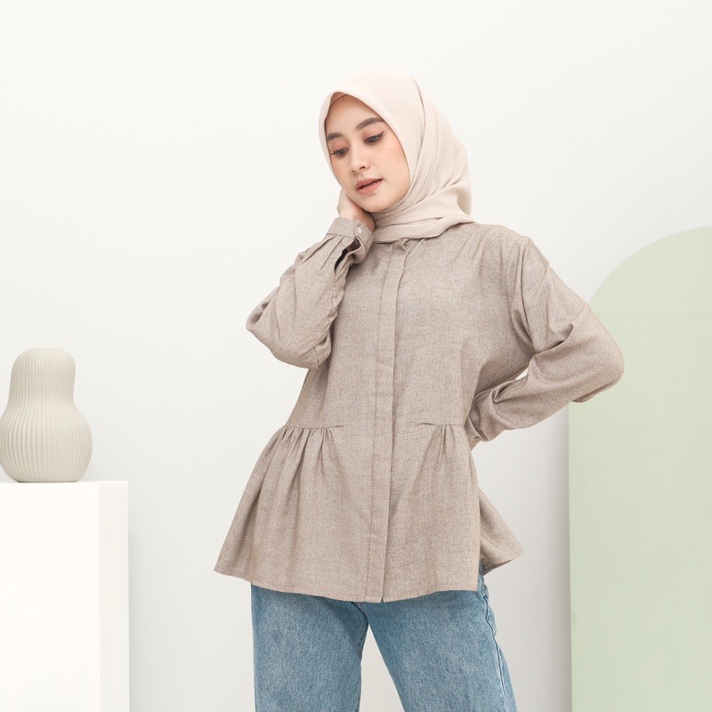 Blouse Kemeja Katun Wanita Alana Shirt