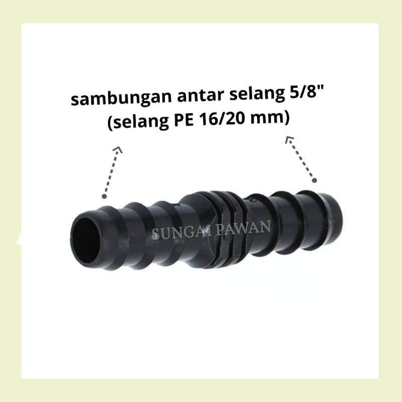 Sambungan penyambung sambung connector konektor antar selang hose PE 5/8 inchi - PE 16/20 mm irigasi