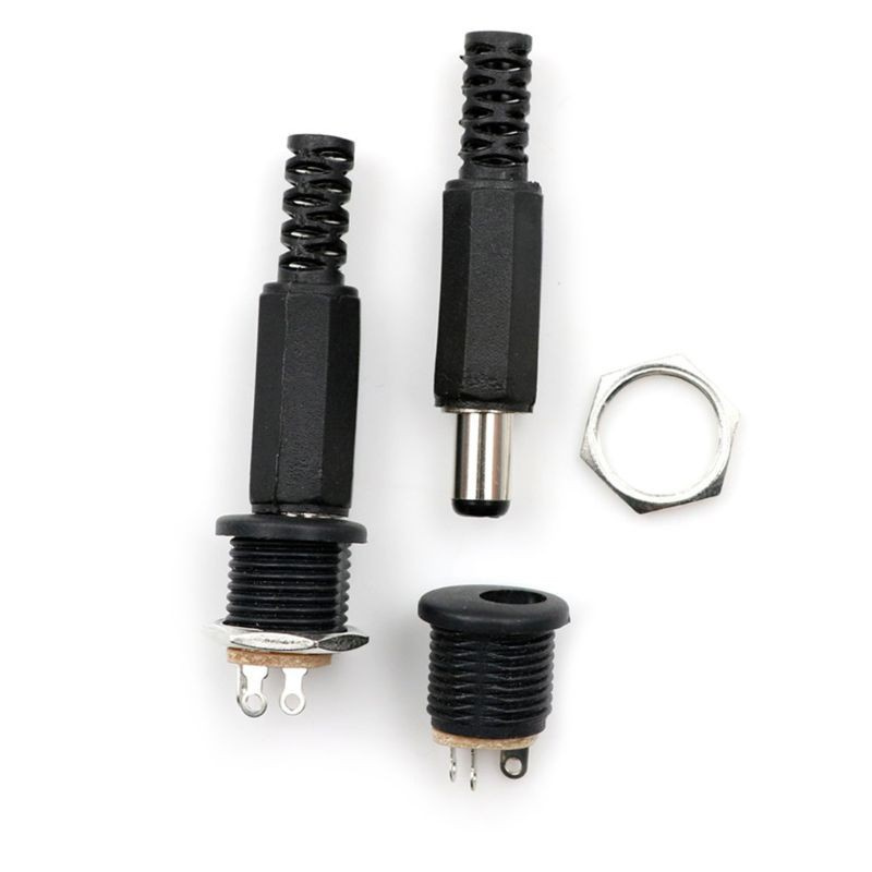 CRE  10 pcs 12V 3A Plastic Male Plugs + Female Socket Panel Mount Jack DC Power Connector Electrical Supplies