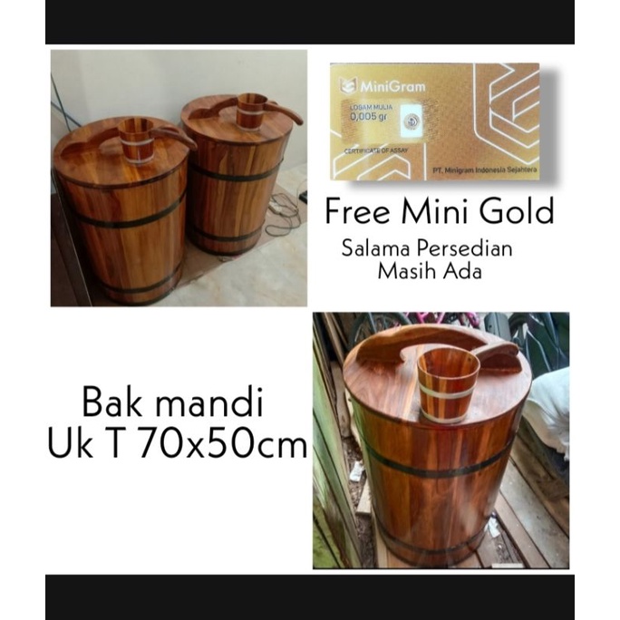 Bak mandikayu jati T70x50, bak mandi,ember kayu jati, ember kayu , ember