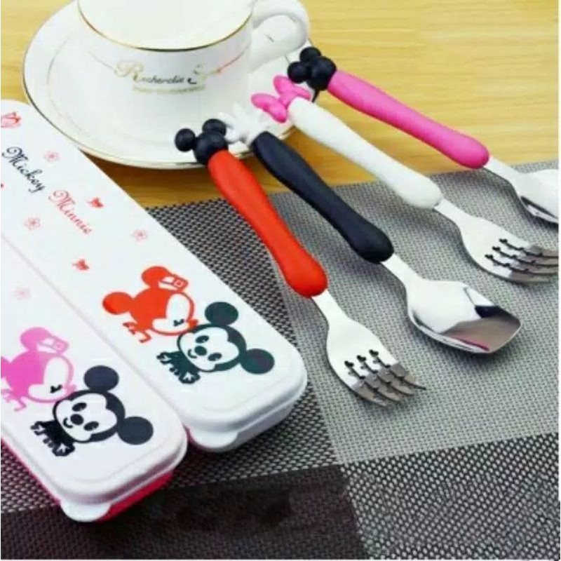 SENDOK GARPU MAKAN ANAK SPOON MICKEY MINNIE