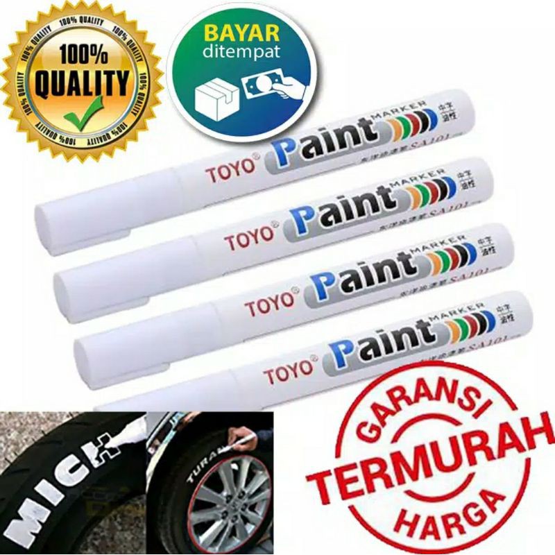 

Spidol Ban TOYO / Paint Marker Toyo (Kualitas Terbaik) WARNA PUTIH
