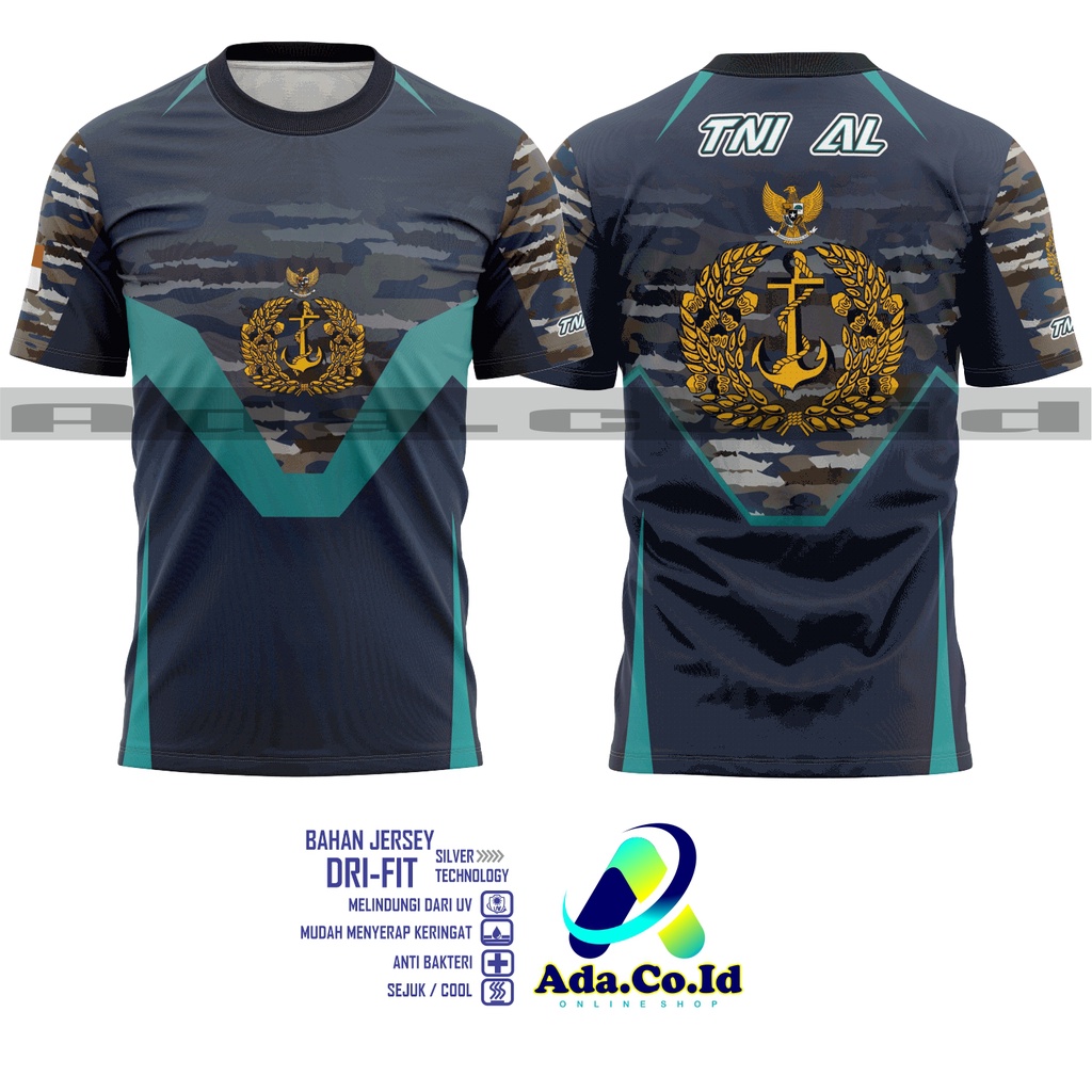 Kaos TNI AL / Kaos jersey TNI AL / Kaos jersey TNI AL Dryfit Fullprint model terbaru