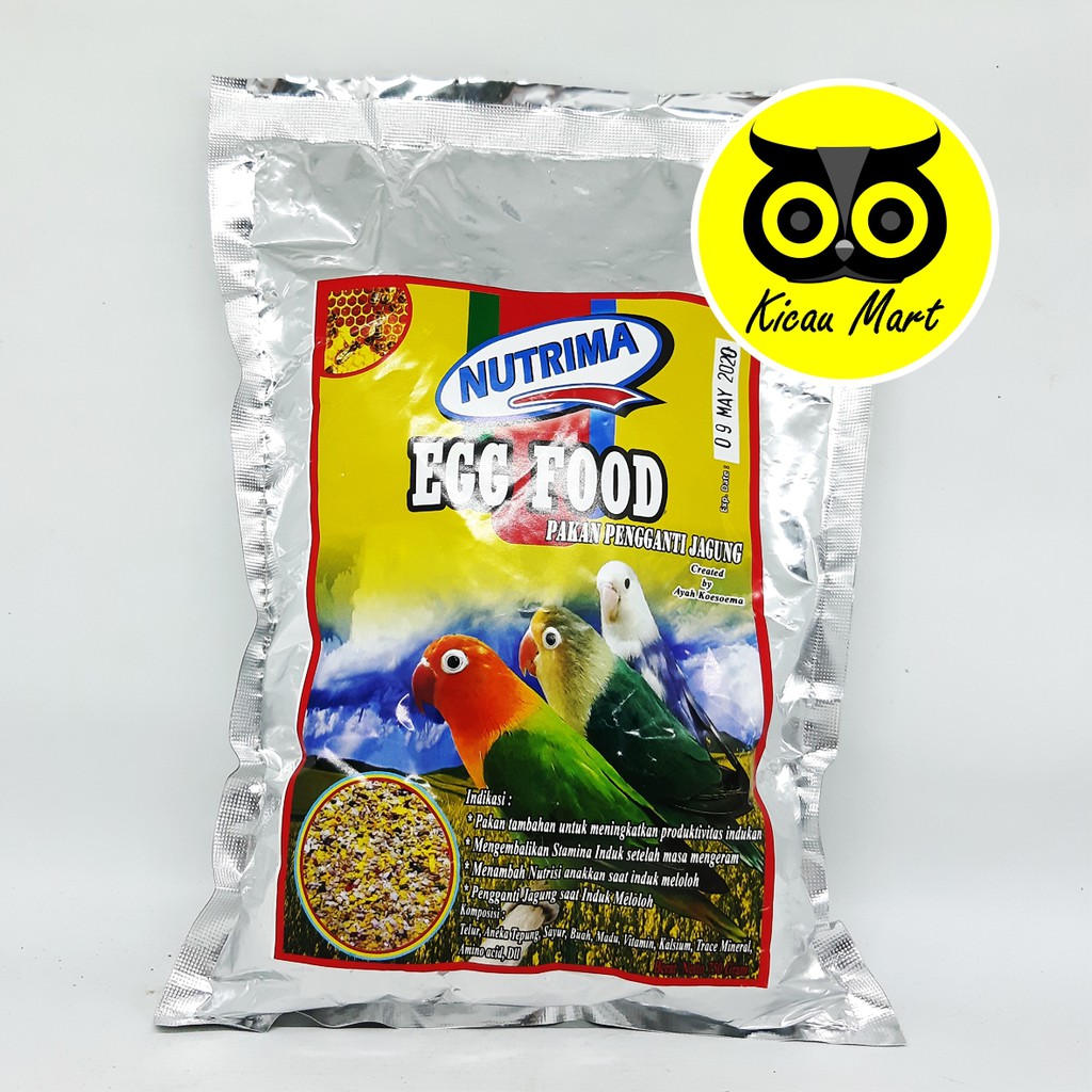 NUTRIMA EGG FOOD PAKAN PENGGANTI JAGUNG DAN SAYURAN UNTUK BURUNG LOVE BIRD LOVEBIRD KENARI FINCH EGGFN