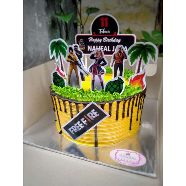 

hiasan kue tema tooper ff free fire