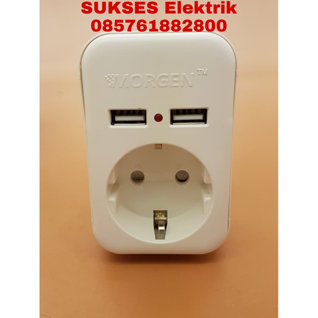 STOPKONTAK 2 PORT USB COLOKAN MORGEN SNI