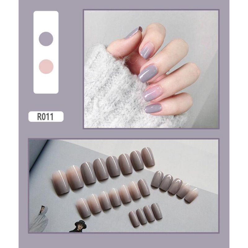 (24 pcs) Kuku Palsu 3d / Fake Nail Art dan Lem