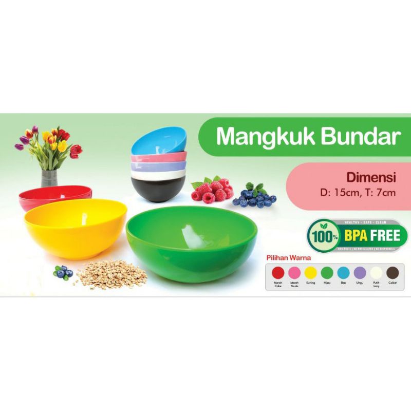 HOYA Mangkuk Plastik Bulat / HOYAPLAST Mangkok Bundar BPA FREE