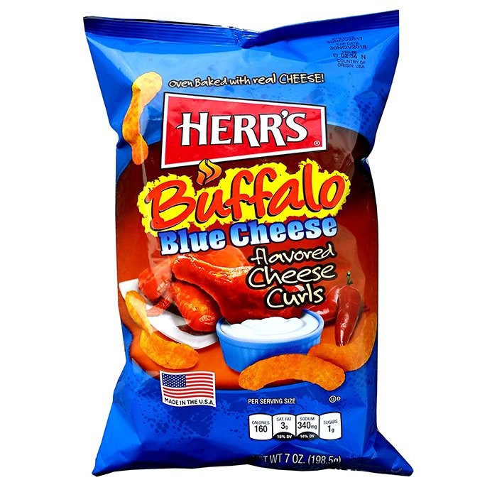 

Herr's Buffalo Blue Cheese Flavored Cheese Curls 198 g | snack | camilan