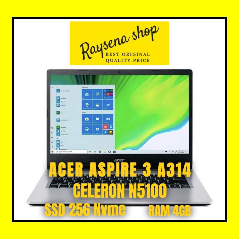 LAPTOP ACER ASPIRE 3 A314 (CELERON N5100 RAM4 SSD256 WINDOWS10+OHS)