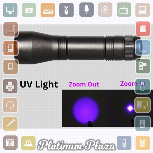 TaffLED Senter LED Ultraviolet Light With Zoomable - CT1 - Black`3A8TW5-