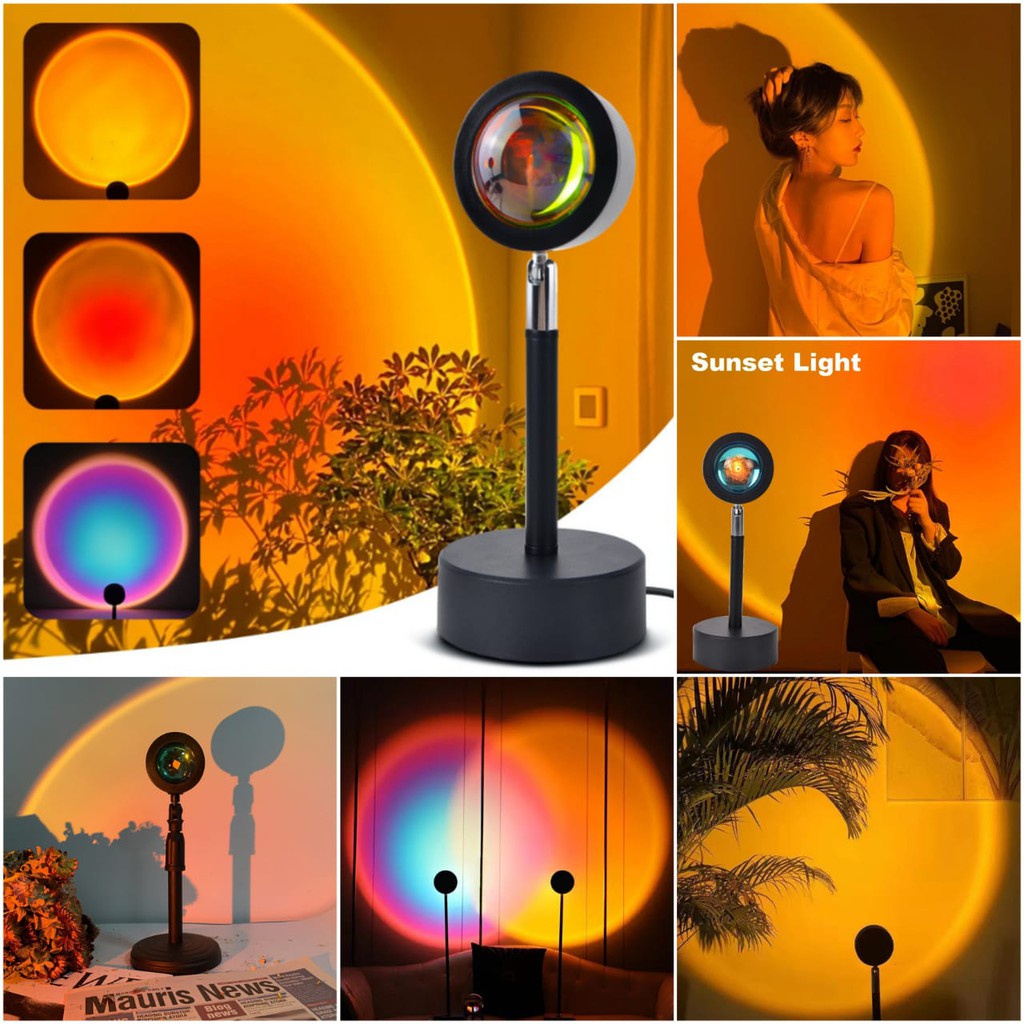 Lampu Sunset Proyektor LED Lampu Tidur  Sunset Full Color Lampu Serbaguna Termurah