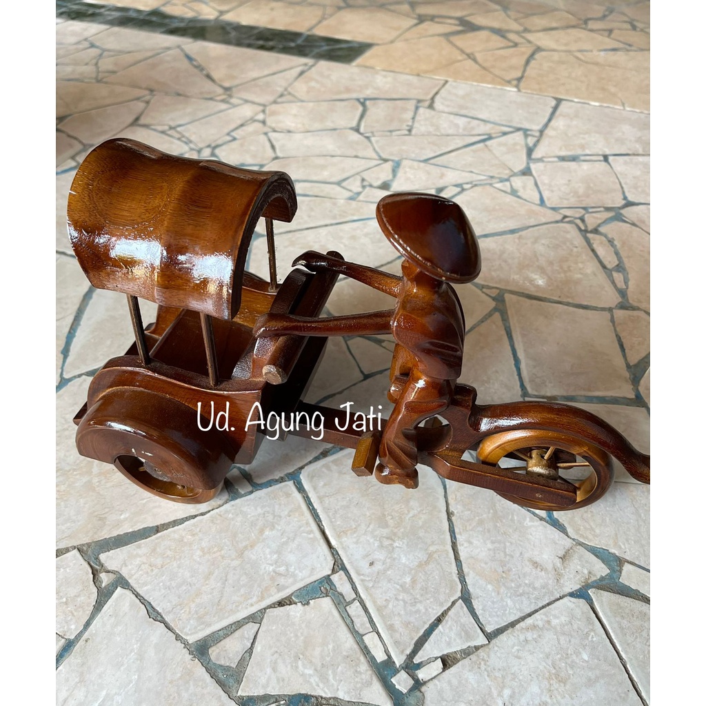 MINIATUR BECAK | HIASAN BECAK | BECAK KAYU