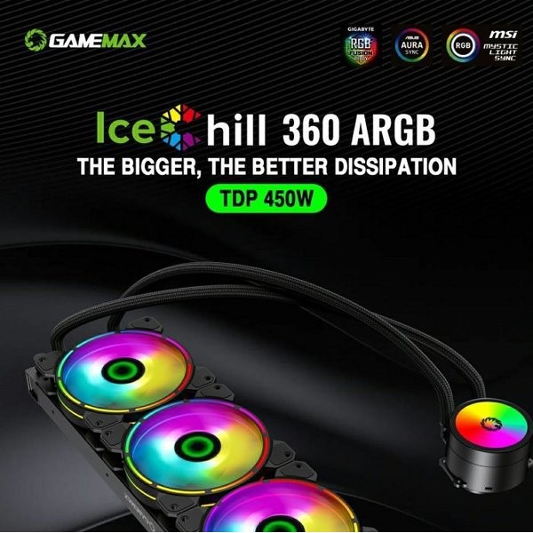 GAMEMAX ICECHILL 360 RAINBOW ARGB All in One Liquid Cooler Aura Sync