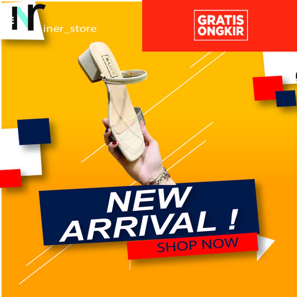 Sendal Hak Wanita Sepatu Hak Transparan - Kuning, 39