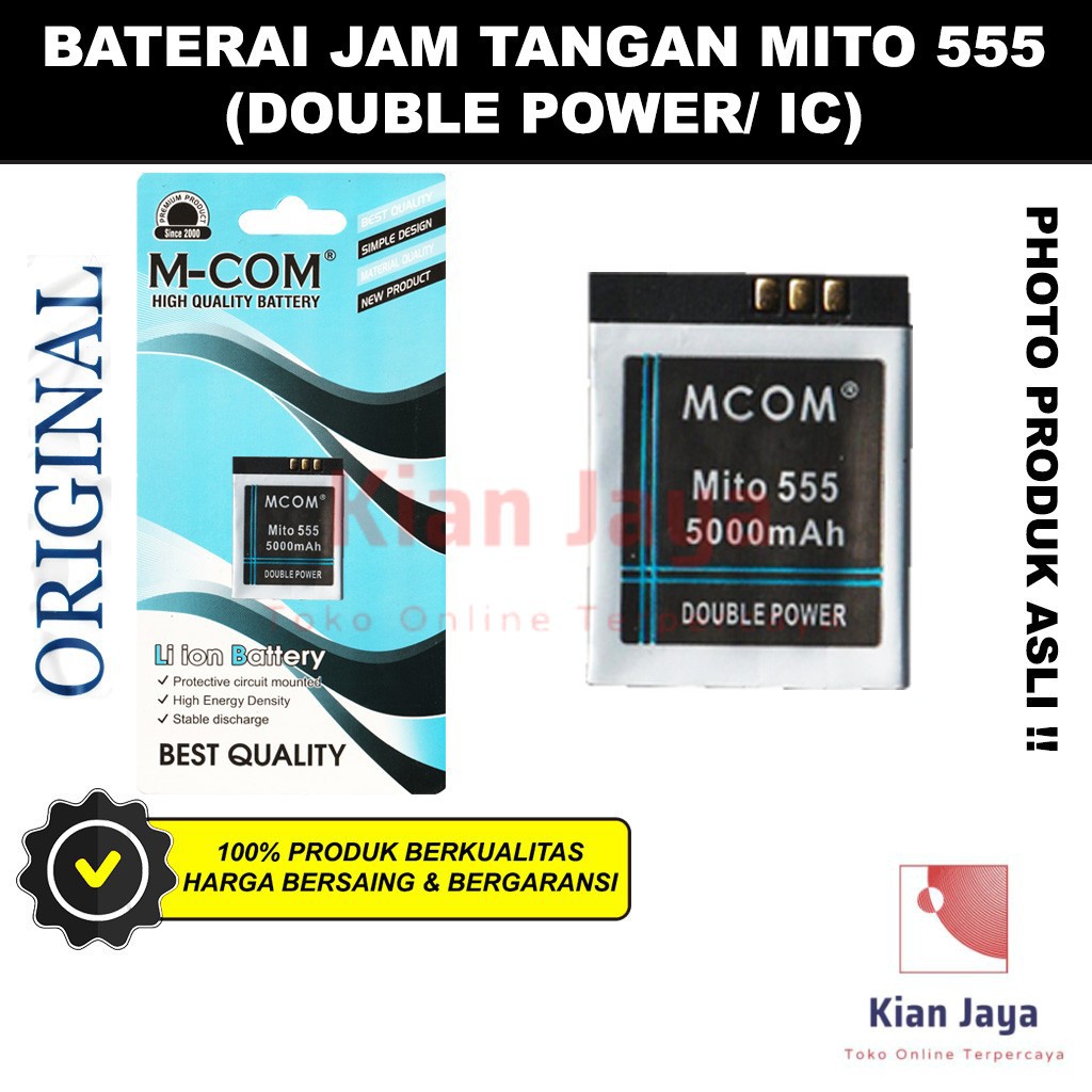 MCOM Baterai Jam Tangan Mito 555 Original Double Power Batrai Batre Battery HP