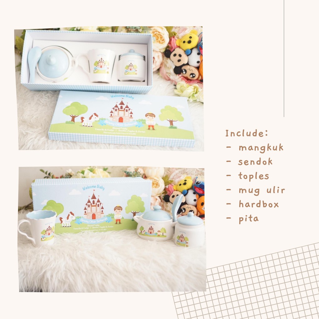 Souvenir/Hampers Ulang Tahun Custom Baby Hard Box | Souvenir Ulang Tahun Anak | Souvenir One Month