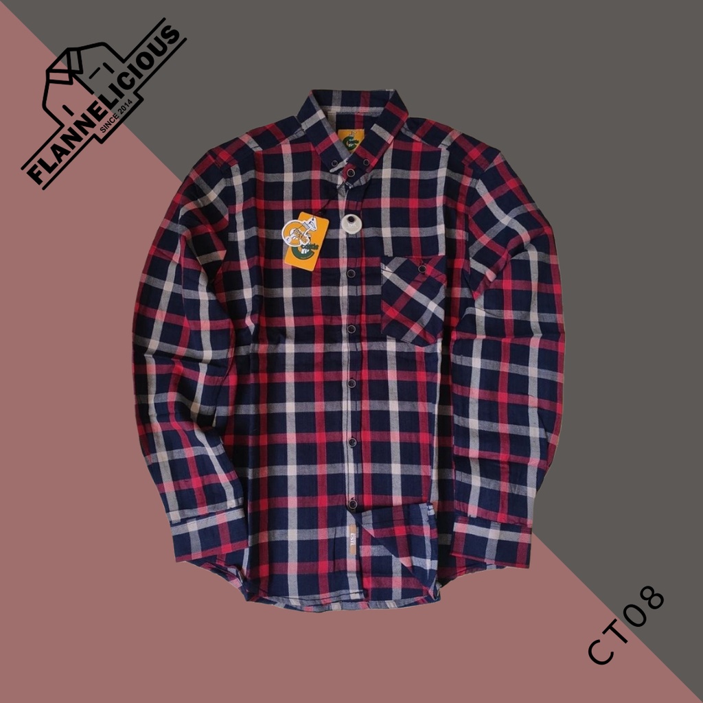 KEMEJA FLANEL PRIA PREMIUM LENGAN PANJANG CASTLES ID CASTLE CASTLES'S BRILL EIGHTY EIGHT - KATALOG H